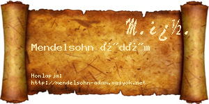 Mendelsohn Ádám névjegykártya
